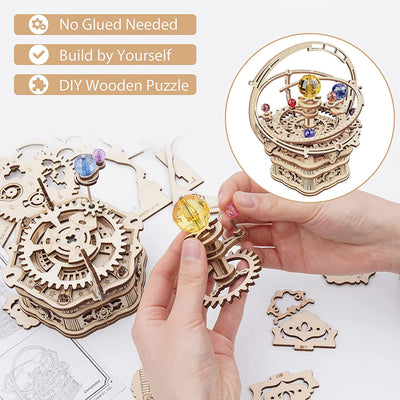 ROKR Rotating Starry Night Mechanical Music Box 3D Wooden Puzzle