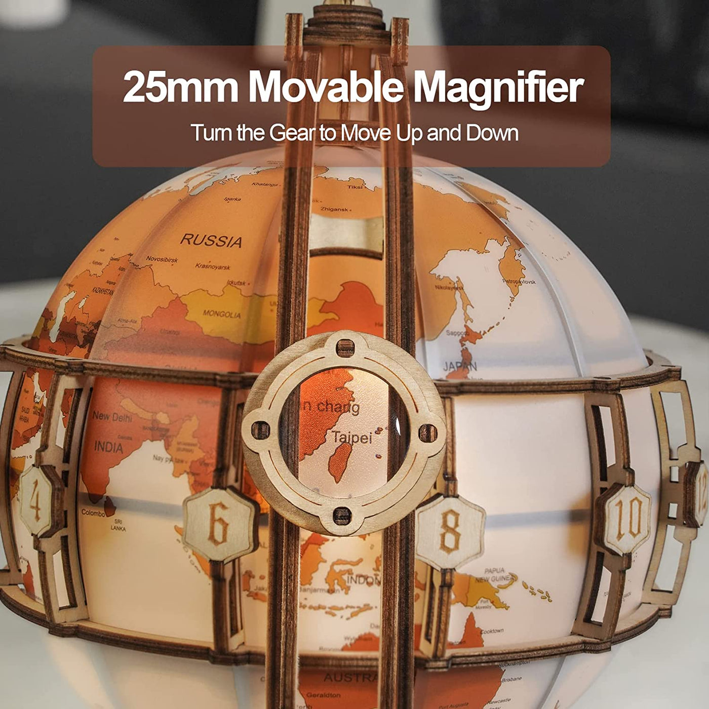 Rokr Luminous Globe 3D Model Building Block Kits Toy